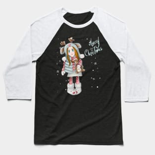 SMALL GIRL IN THE SNOW. Baseball T-Shirt